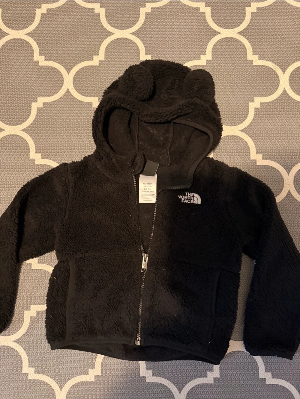 The North Face Kids Black Sherpa Hoodie with Ear Hood